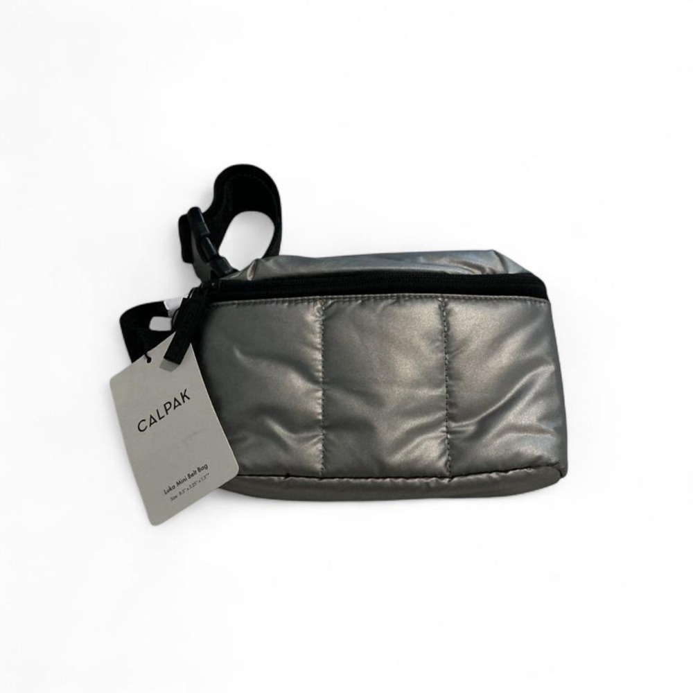 CALPAK Luka‎ Mini Belt Bag Unisex Mini Gunmetal NEW Metallic Quilted Fanny Pack